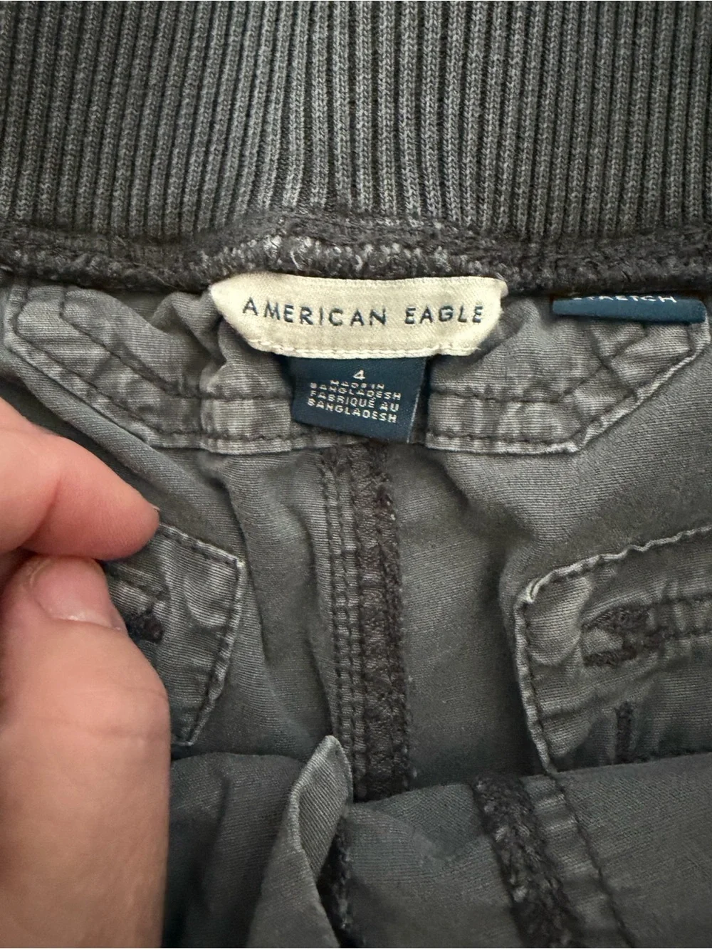American Eagle Outfitters Casual Drawstring Shorts — Charcoal and Light Taupe